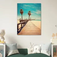 chemin de bois le long de la plage