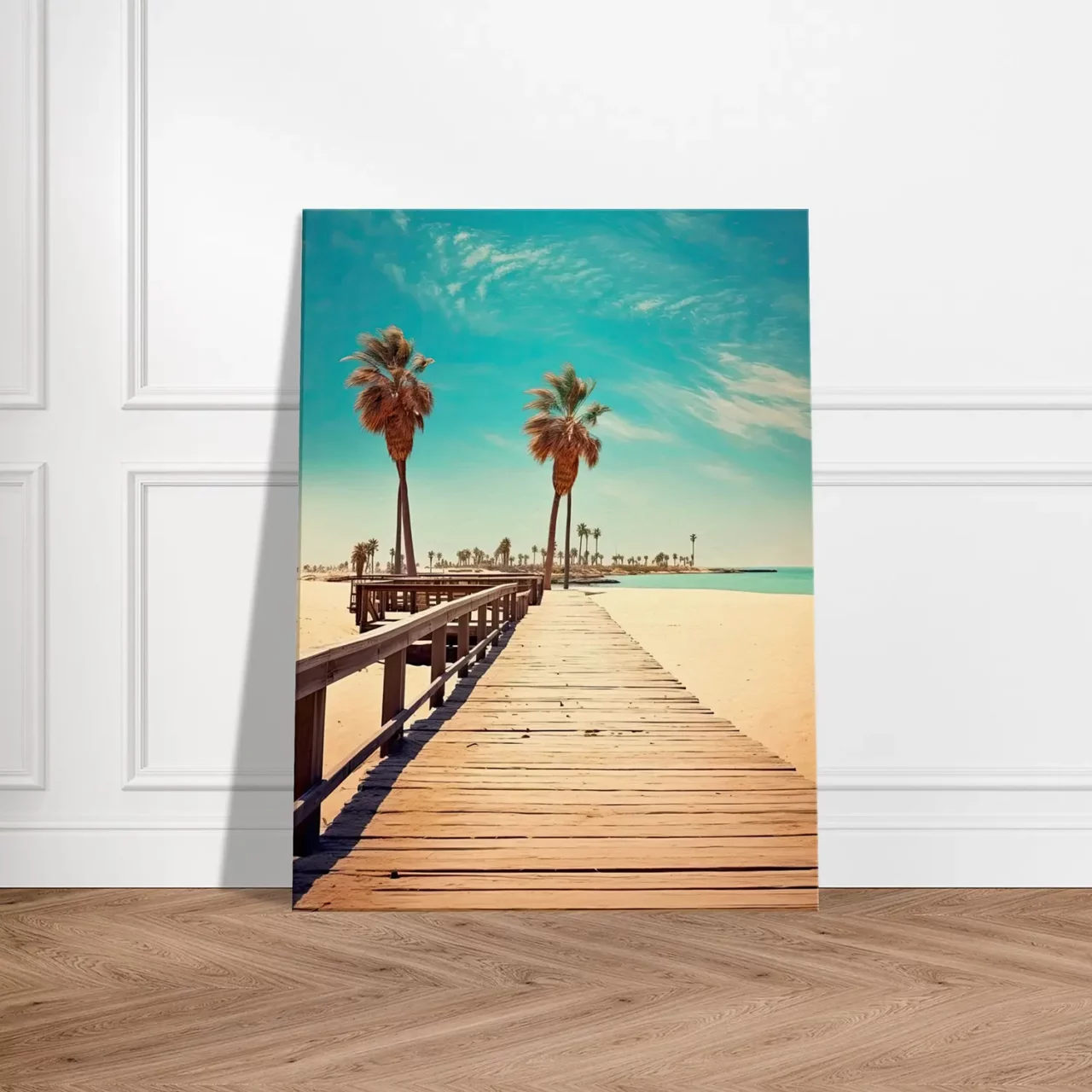 chemin de bois le long de la plage