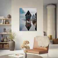 Inondation en Asie et parapluie rouge inondation en asie et parapluie rouge