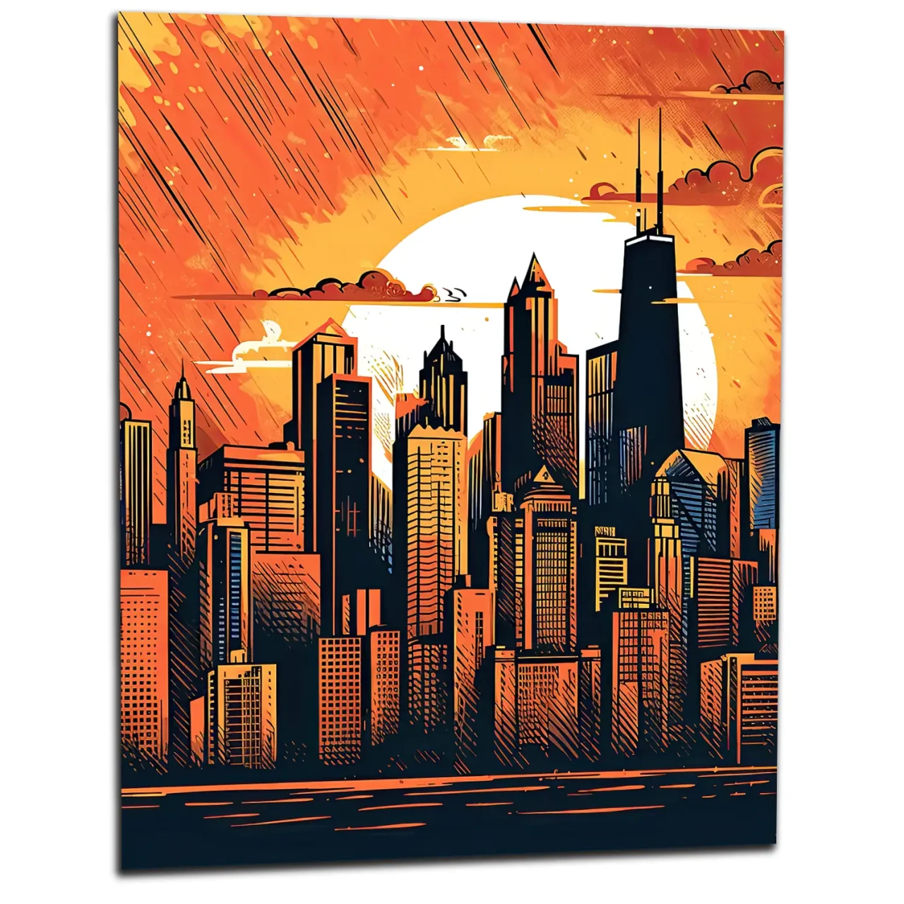 manhattan new york style cartoon
