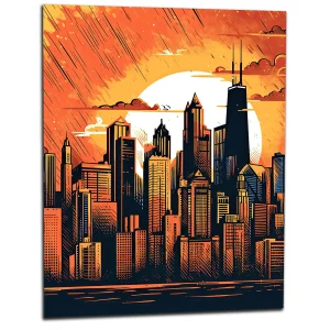 manhattan new york style cartoon