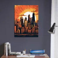Cadre Manhattan New York style Cartoon manhattan new york style cartoon