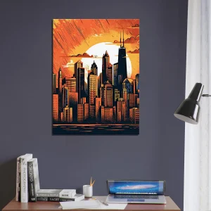 manhattan new york style cartoon