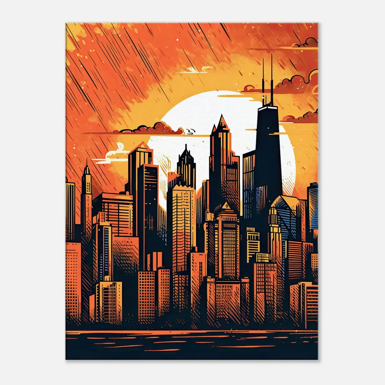 manhattan new york style cartoon