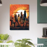 Cadre Manhattan New York style Cartoon manhattan new york style cartoon