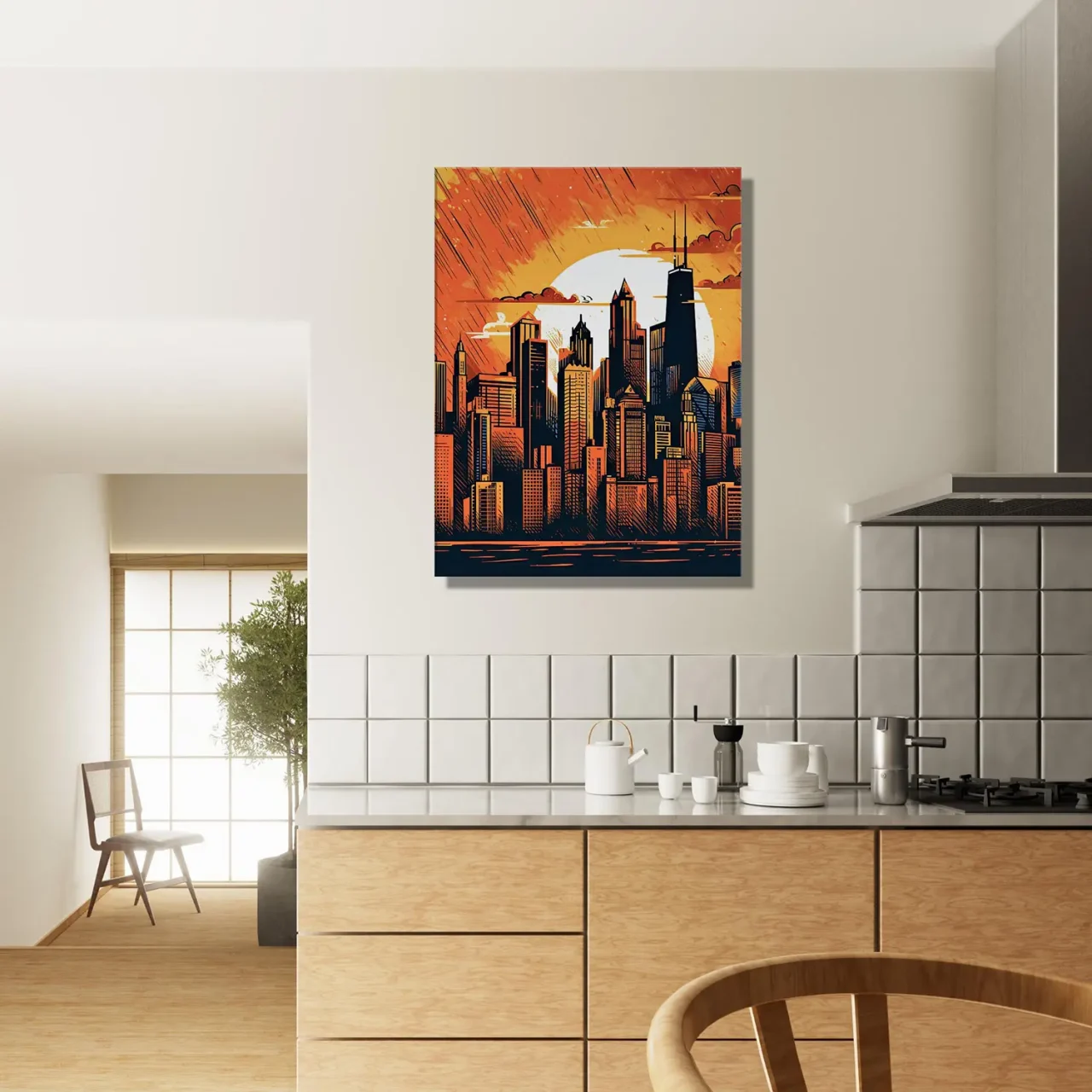 manhattan new york style cartoon
