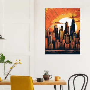 manhattan new york style cartoon