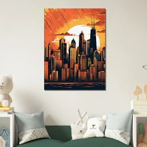 manhattan new york style cartoon