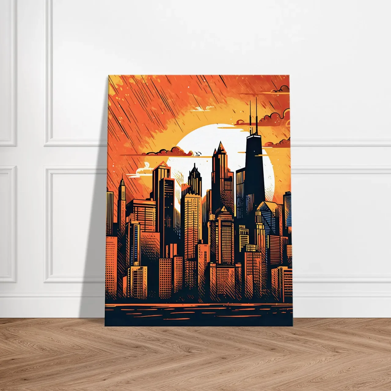 manhattan new york style cartoon