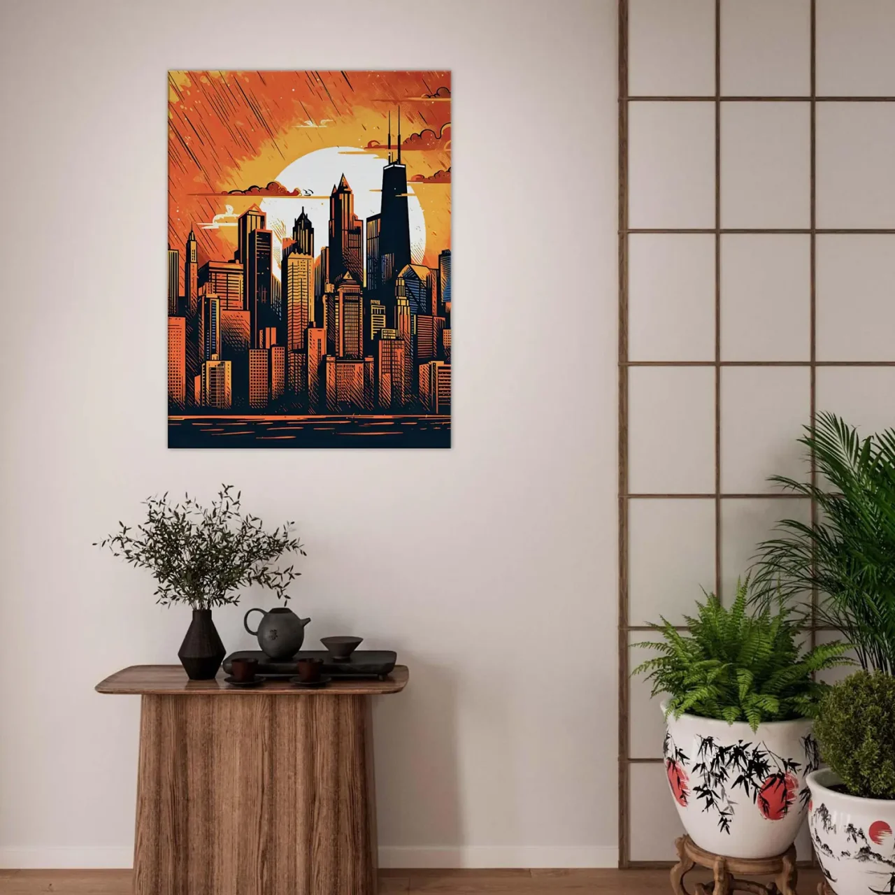 manhattan new york style cartoon