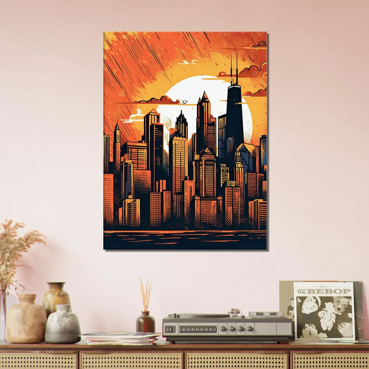 manhattan new york style cartoon