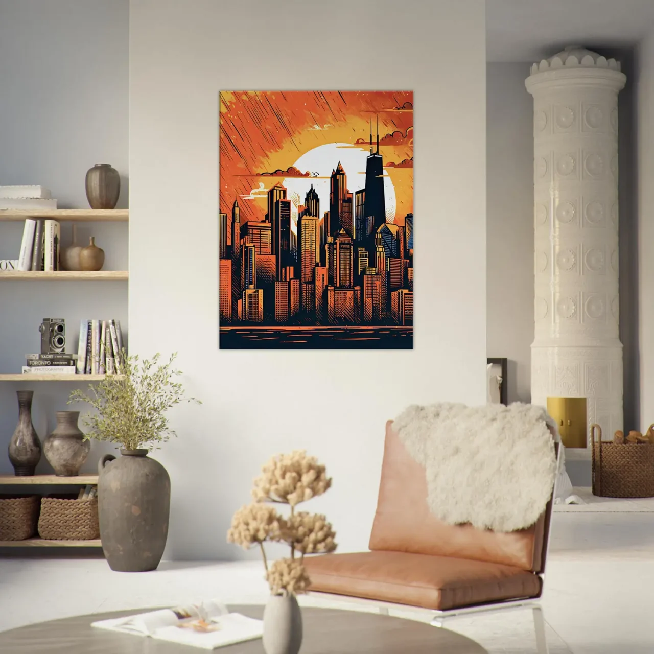 manhattan new york style cartoon