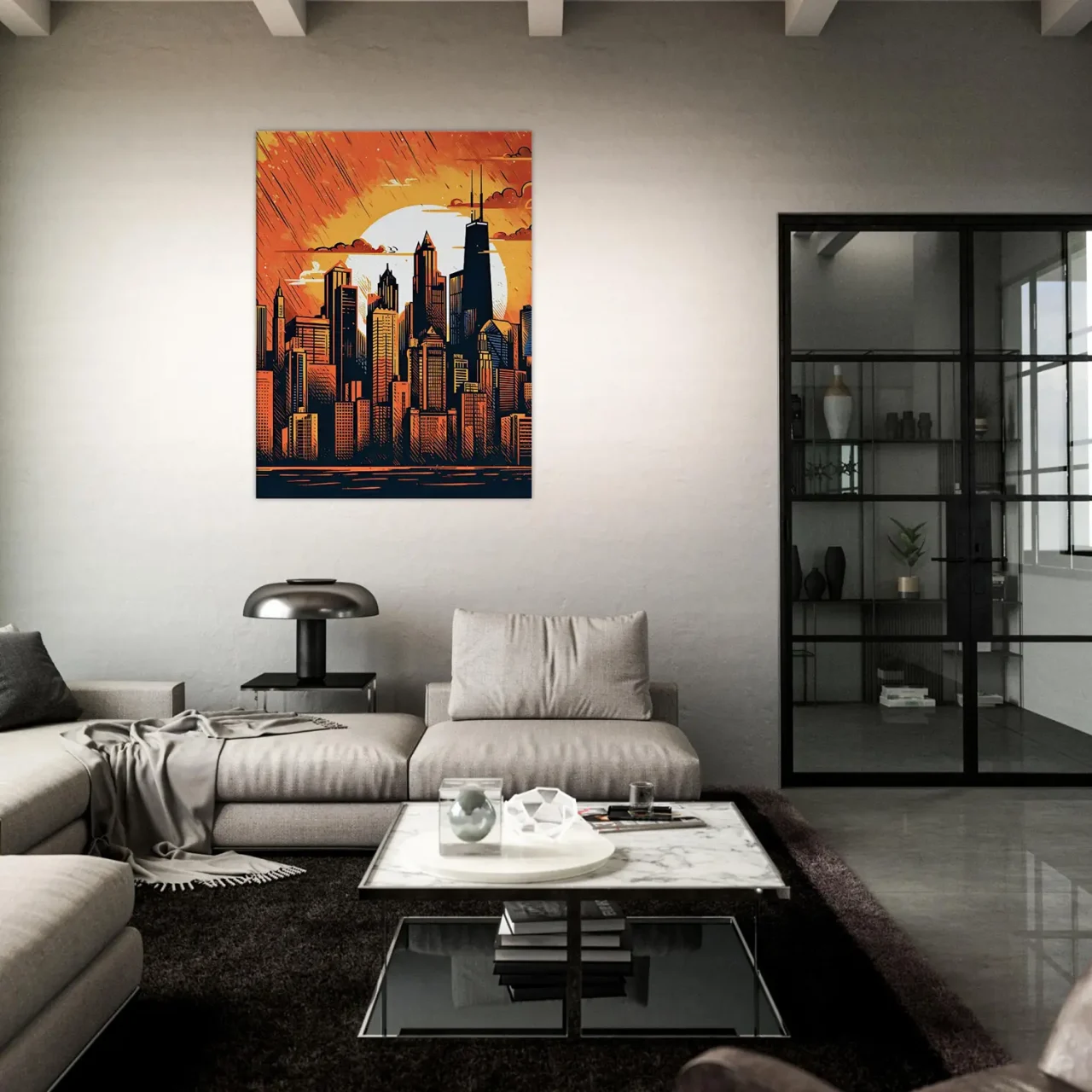 manhattan new york style cartoon