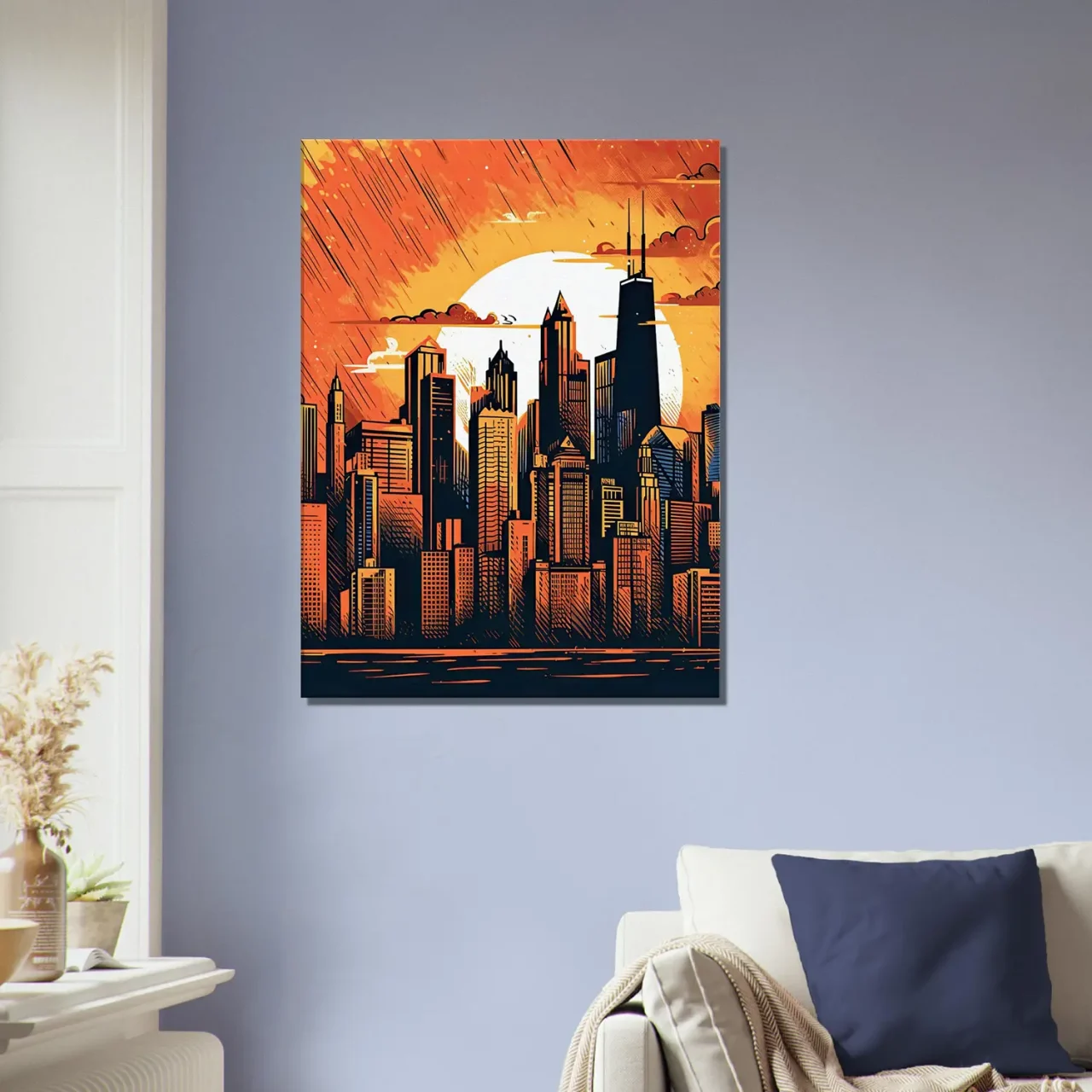 manhattan new york style cartoon