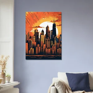 manhattan new york style cartoon