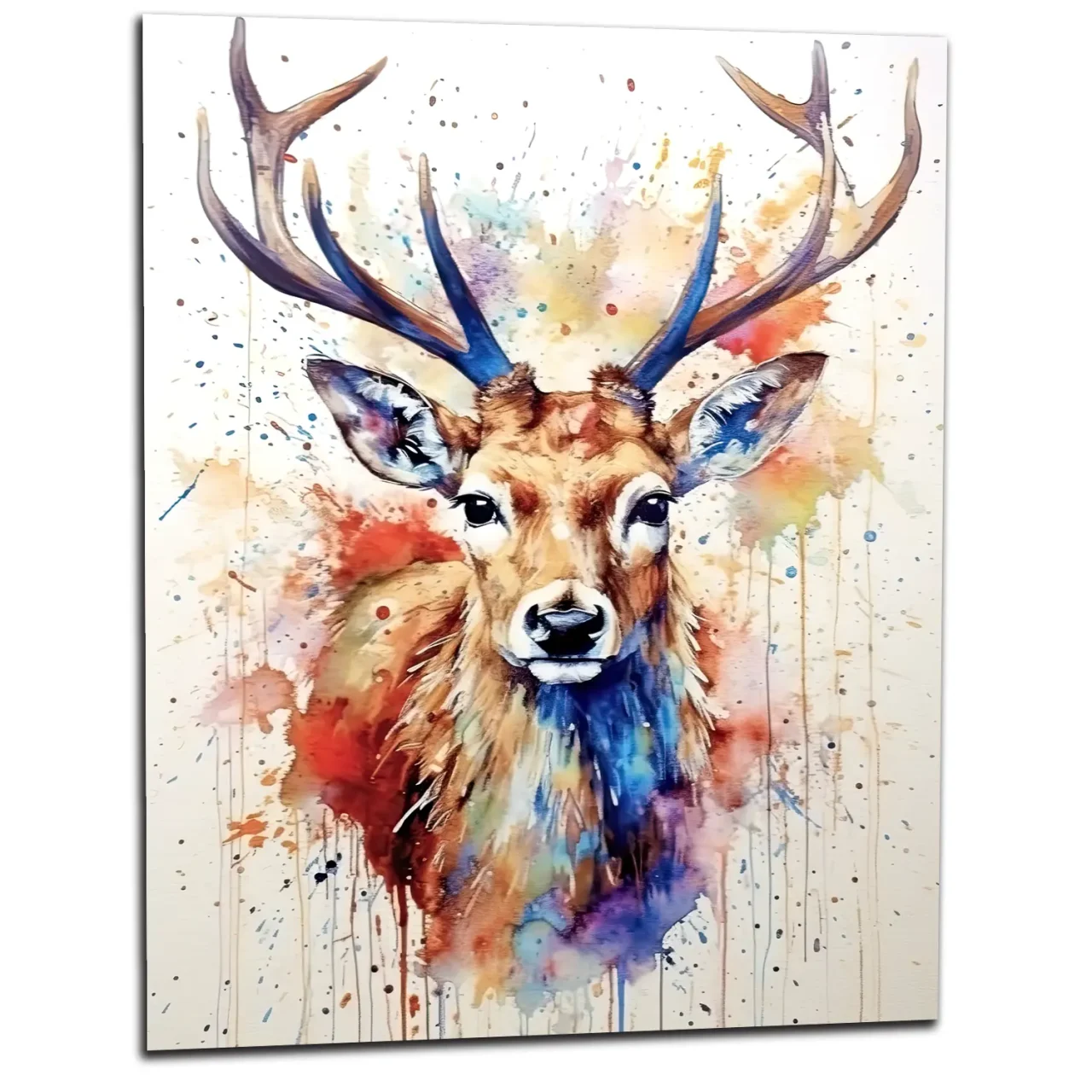 portrait de chevreuil peinture aquarelle