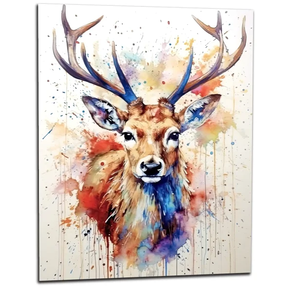portrait de chevreuil peinture aquarelle
