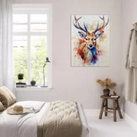 Cadre Portrait de chevreuil peinture aquarelle portrait de chevreuil peinture aquarelle