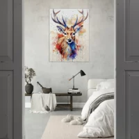 Cadre Portrait de chevreuil peinture aquarelle portrait de chevreuil peinture aquarelle