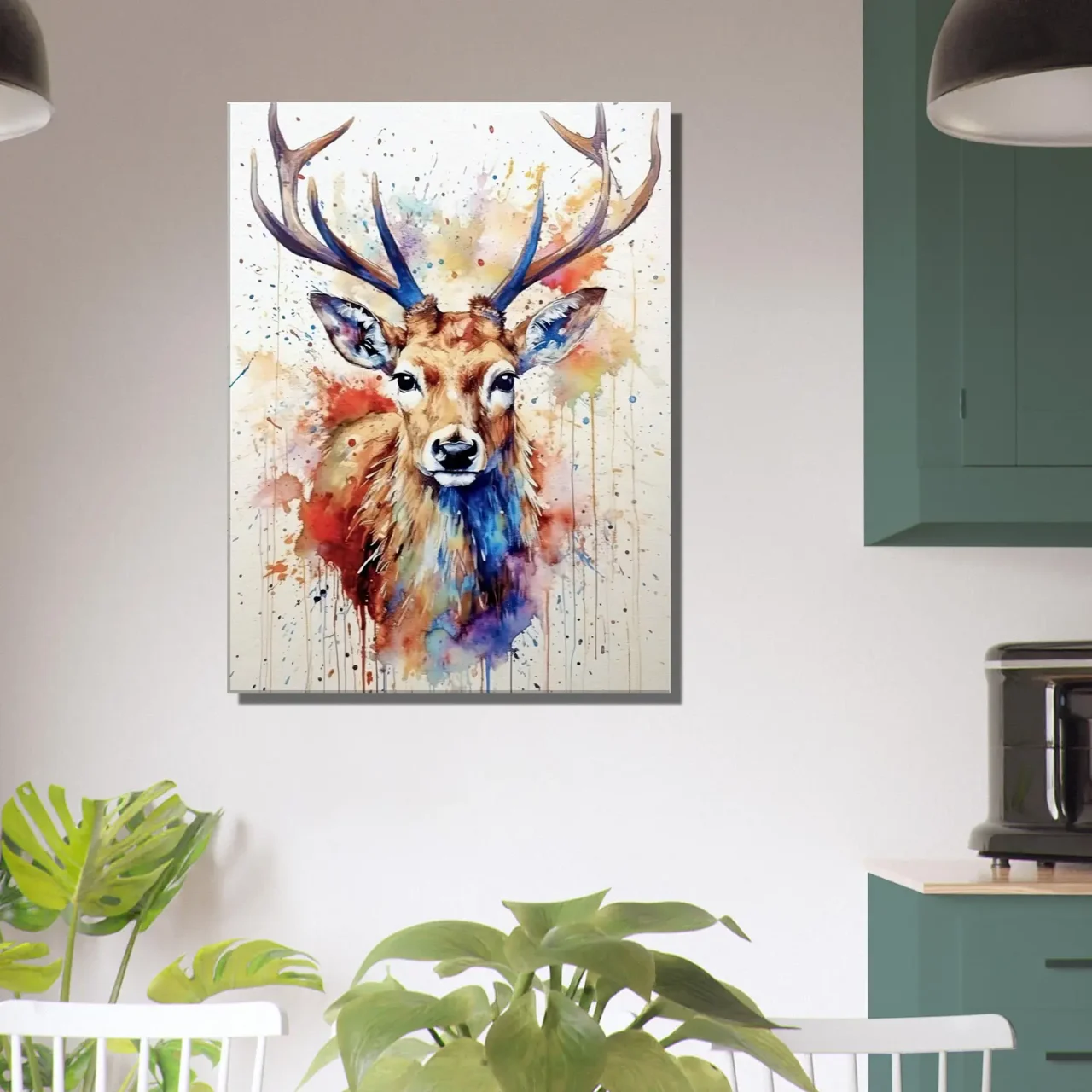 portrait de chevreuil peinture aquarelle