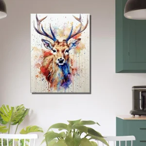 portrait de chevreuil peinture aquarelle