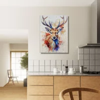 Cadre Portrait de chevreuil peinture aquarelle portrait de chevreuil peinture aquarelle