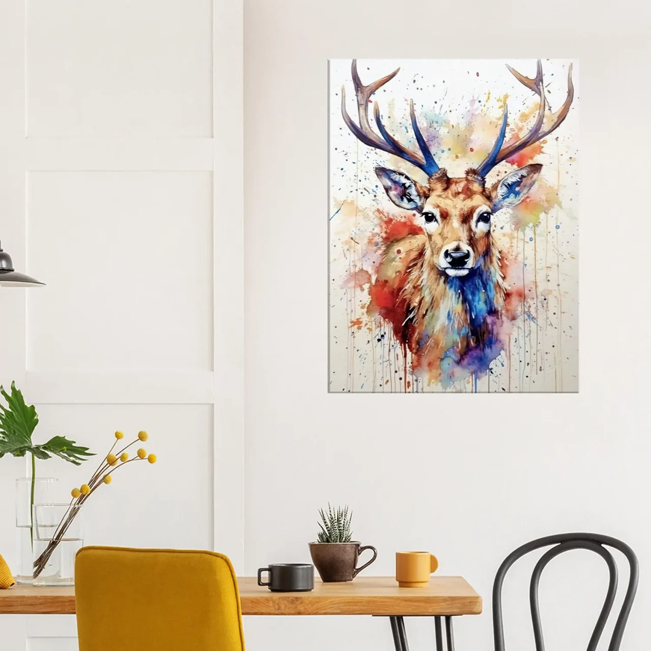 portrait de chevreuil peinture aquarelle
