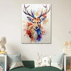 portrait de chevreuil peinture aquarelle