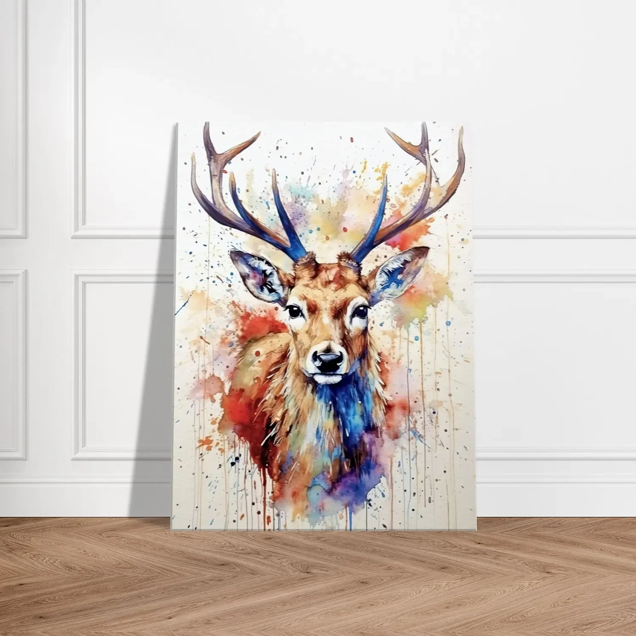 portrait de chevreuil peinture aquarelle