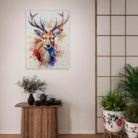 portrait de chevreuil peinture aquarelle