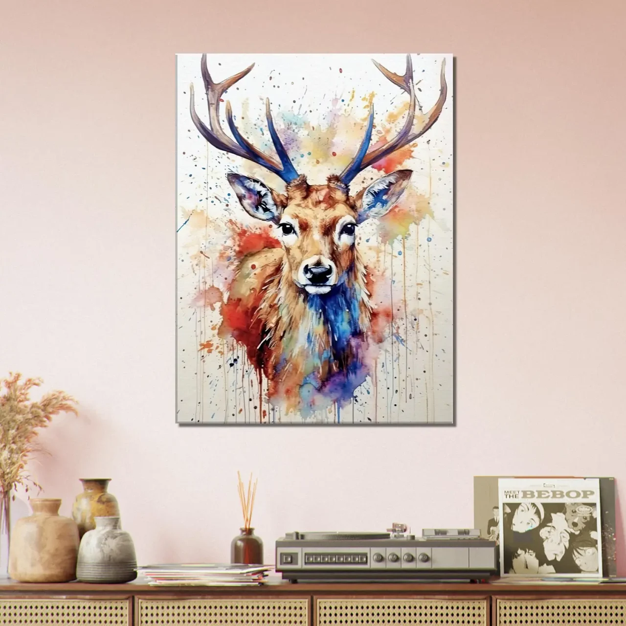 portrait de chevreuil peinture aquarelle