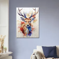 Cadre Portrait de chevreuil peinture aquarelle portrait de chevreuil peinture aquarelle