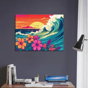 vagues et fleurs d'hawai