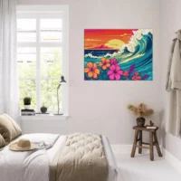 vagues et fleurs d'hawai