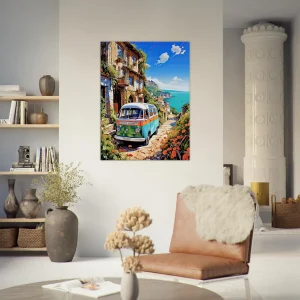 van dans un village du littoral italien