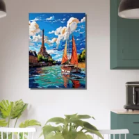 Tableau mural Voilier sur la Seine a Paris voilier sur la seine a paris
