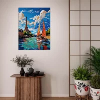 Tableau mural Voilier sur la Seine a Paris voilier sur la seine a paris