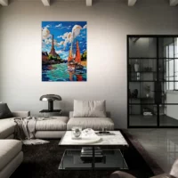 Tableau mural Voilier sur la Seine a Paris voilier sur la seine a paris