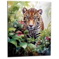 aquarelle jaguar dans la jungle luxuriante