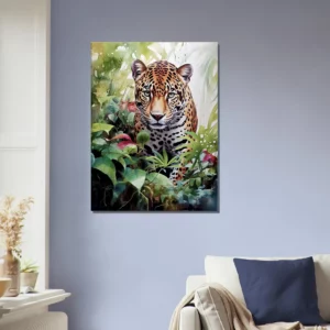 aquarelle jaguar dans la jungle luxuriante