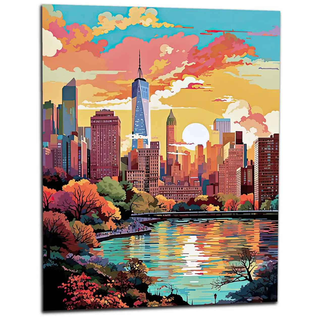 Automne à Manhattan au coucher de soleil automne à manhattan au coucher de soleil