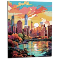 automne à manhattan au coucher de soleil