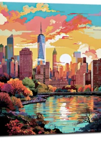 Automne à Manhattan au coucher de soleil automne à manhattan au coucher de soleil