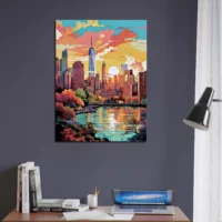 automne à manhattan au coucher de soleil