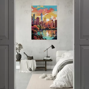 Automne à Manhattan au coucher de soleil automne à manhattan au coucher de soleil