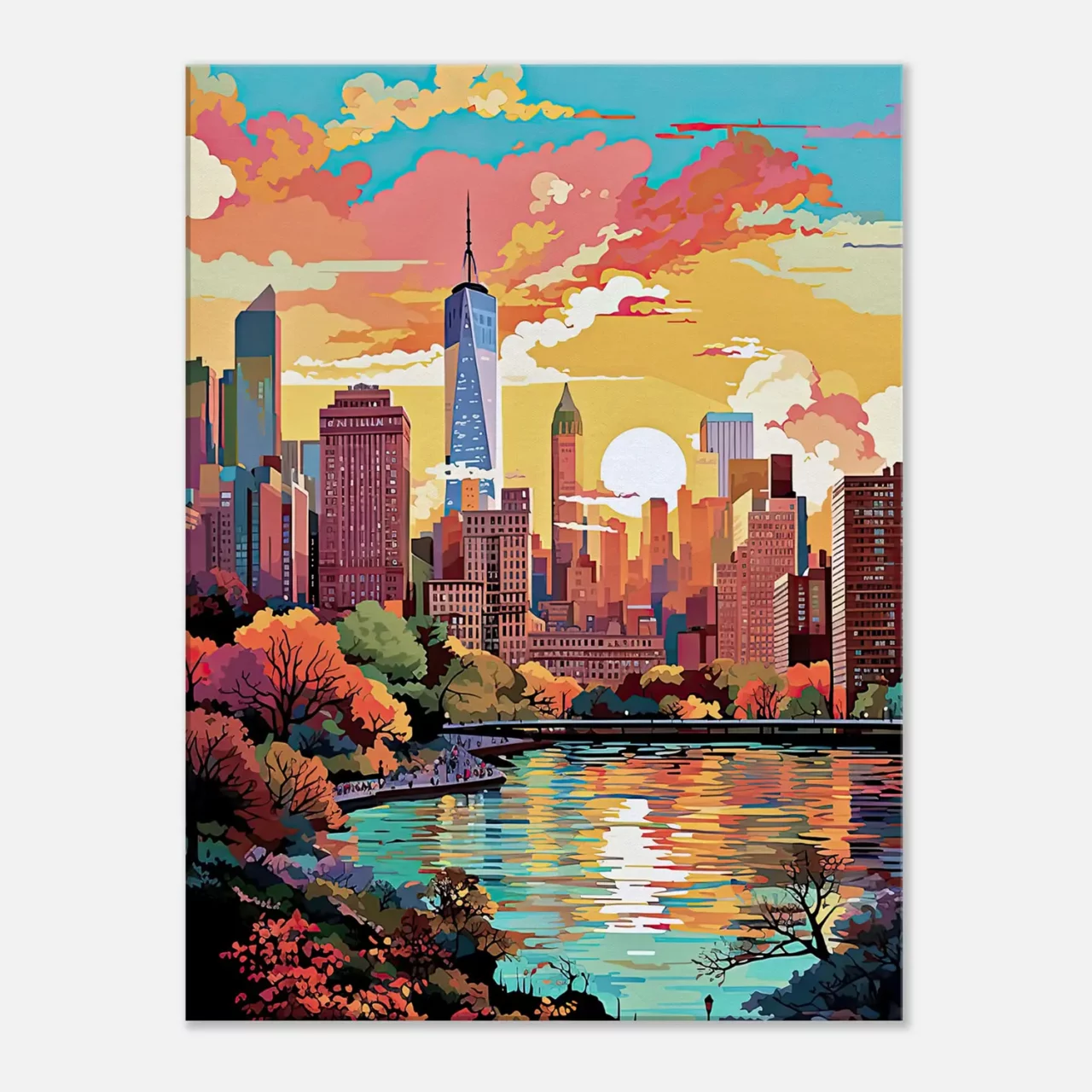 Automne à Manhattan au coucher de soleil automne à manhattan au coucher de soleil