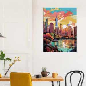 Automne à Manhattan au coucher de soleil automne à manhattan au coucher de soleil