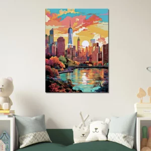 Automne à Manhattan au coucher de soleil automne à manhattan au coucher de soleil