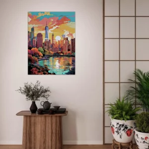 Automne à Manhattan au coucher de soleil automne à manhattan au coucher de soleil