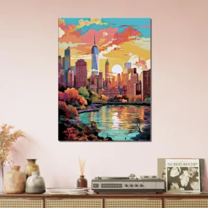 Automne à Manhattan au coucher de soleil automne à manhattan au coucher de soleil